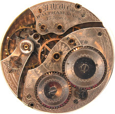 1914 WALTHAM POCKET WATCH MOVEMENT 19774968 GRADE: 225 12s 17j QF