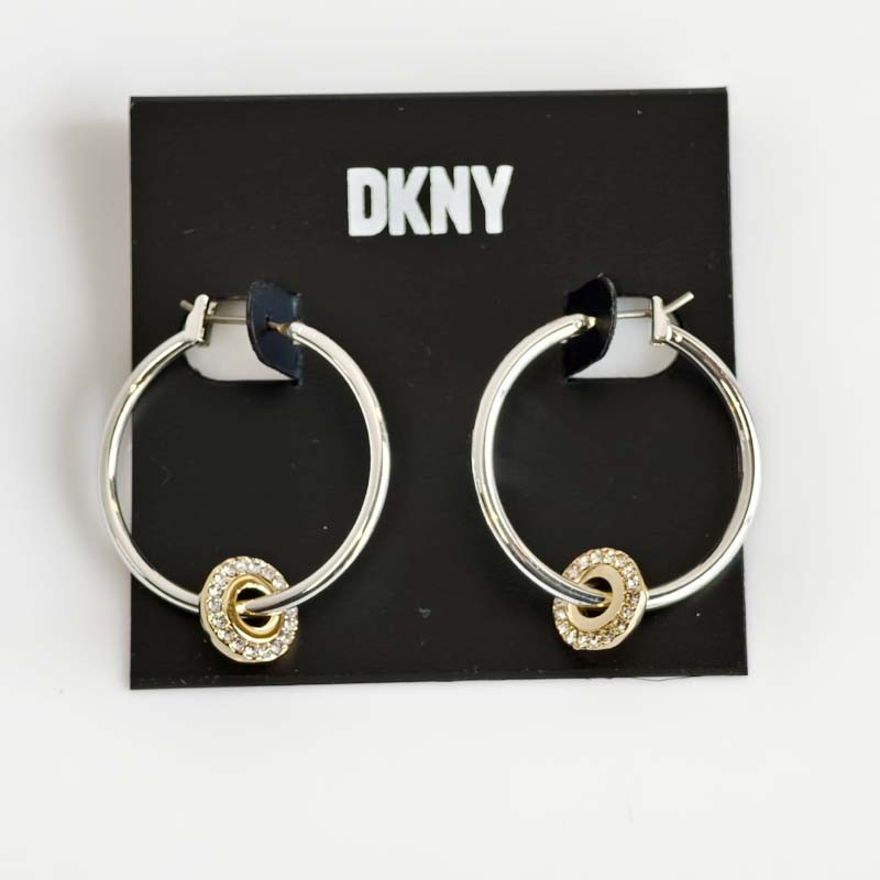 New DKNY Charm Convertable Hoop Earrings Gift Chic Women Party Vacation Jewelry