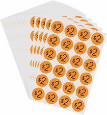 600 Count Garage Sale Price Stickers Yard Rummage Sale Labels 2 Dollar