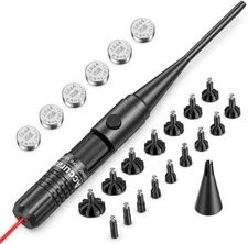 Bore Sight Kit for .17 to 12GA Calibers BoreSighter with Button Switch Red