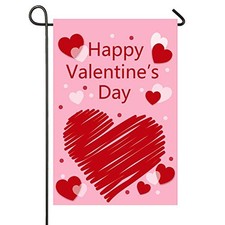 Happy Valentine Garden Flag Double Sided 12 X 18 Inch, Valentines Day Decorat...
