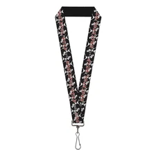 Buckle-Down Grateful Dead Lanyard, Grateful Dead Dancing Skeletons and Text Blac