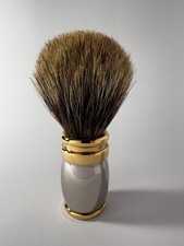 Rare Vintage Joris Maison Plisson 1808 Shaving Brush - 24k Gold Chrome