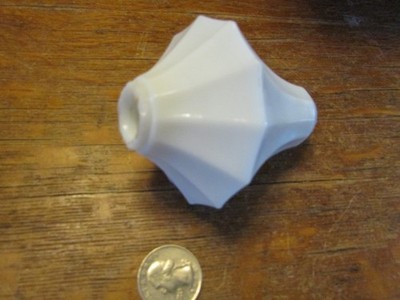 Art DECO White OPAQUE Fancy GEOMETRIC Column LAMP Spacer HOUZE Glass NO GLOW !!!