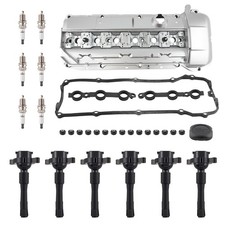 Aluminum Engine Valve Cover For Bmw X5 3.0l 2001-2002 E53 M54 Wcoils Plugs