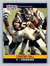 1990 Pro Set Rookie RC #628 Courtney Hall San Diego Chargers Football Card. rookie card picture