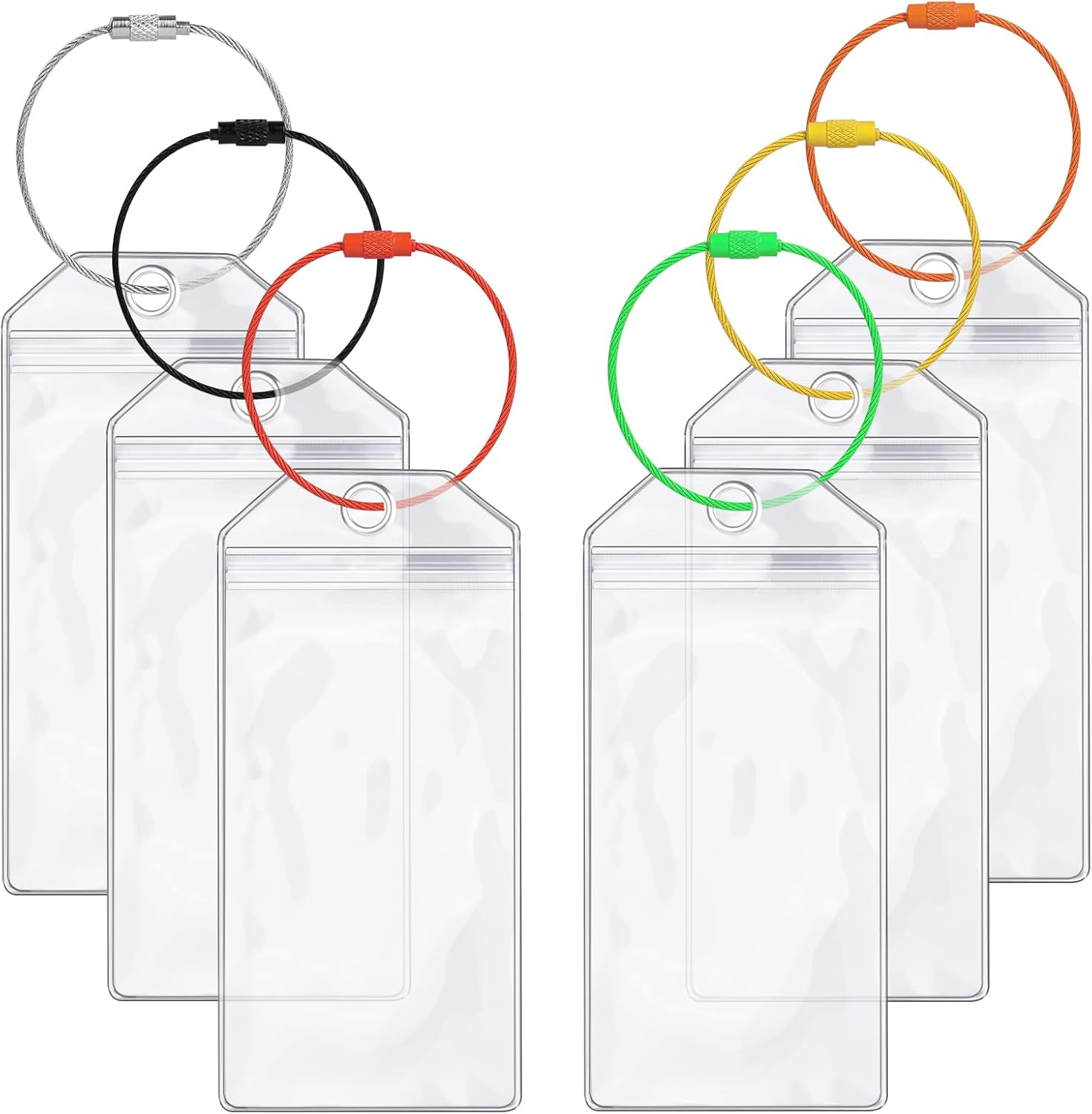 6Pcs Cruise Luggage Tag Holder Waterproof Cruise Luggage Tags Zip Seal Steel