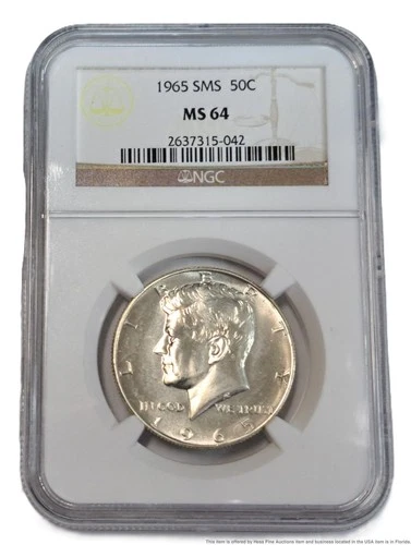 NGC MS 64 1965 Kennedy 50C Half Dollar 40% Silver U.S. Coin