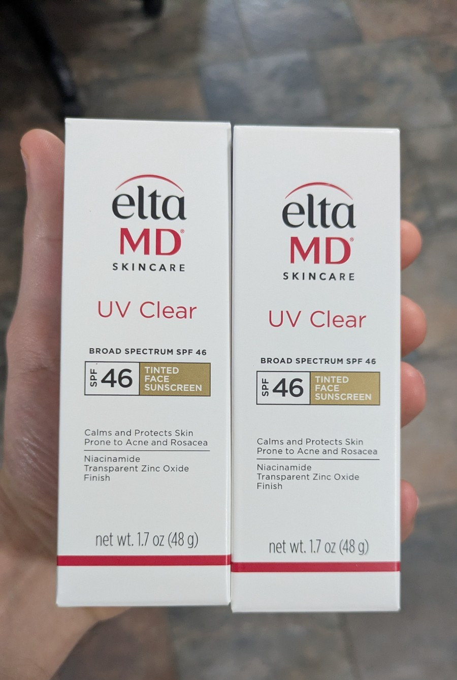 2x EltaMD TINTED UV Clear Broad-spectrum  SPF 46 1.7 oz EXP2029 New! Twin Packk
