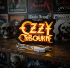 Ozzy Osbourne LED Light-Up Sign 3D Printed Cl...