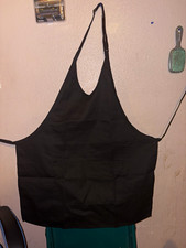 Fame Black 34 in Adjustable V-Neck Bib Apron Twill Polyester WFA18751BK