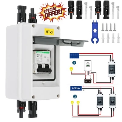 SROCHN DC Trennschalter PV Solarpanel Leitungsschutzschalter Sicherungsautomat 2P 650W