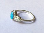 Blue And Clear Tear Drop Stone Starry sky Fragrant jewels ring Size 9 Pre-owned  — photo 3
