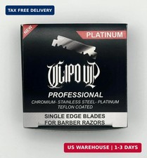 Professional Platinum Single Edge Barber Razor Blades, 100-Pack, Chromium Stainl