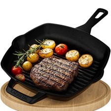 Gusseisen Grillpfanne eingebrannt/emailliert 27cm - Gusspfanne Induktion