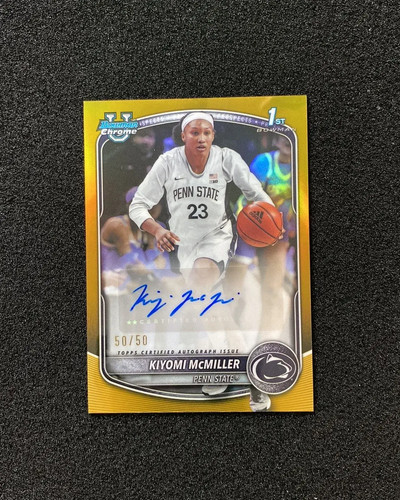 2025-26 Topps Bowman Chrome U Gold #CPA-KM Kiyomi McMiller 1st Auto 50/50 QI95