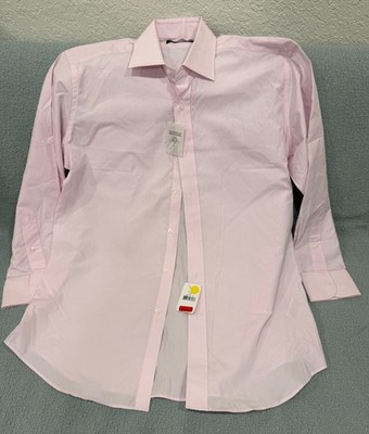 Saks Fifth Avenue Men s Dress Shirt Pink Classic Fit 16.5 32 100% Cotton NWT