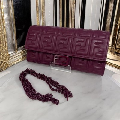 FENDI Bucket Chain Wallet Burgundy