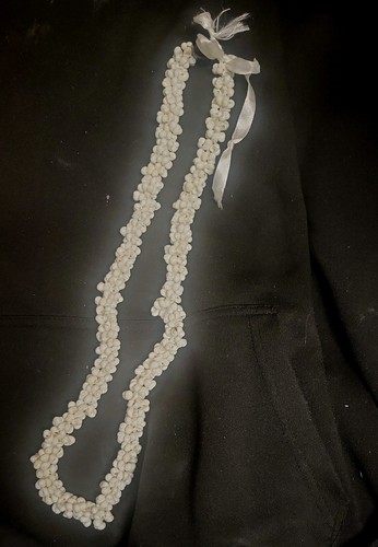 Hawaiian Mongo White Seashell Lei for Wedding graduation Luau Hula Party Lei