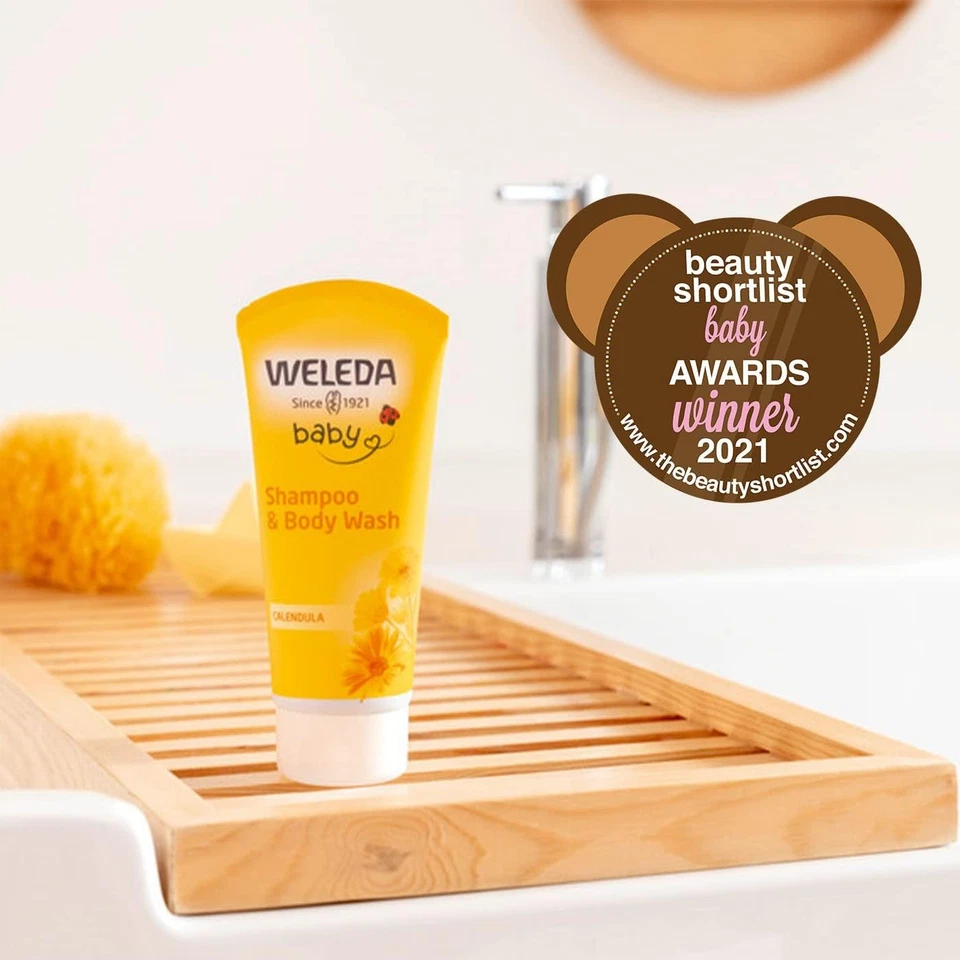 Weleda Baby Shampoo & Body Wash w. Calendula, Sensitive 200 ml (Pack of 1)  - Image 4 of 4