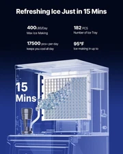 VEVOR Commercial Ice Maker 400LBS/24H with 300LBS Storage Bin Auto Self-Cleaning