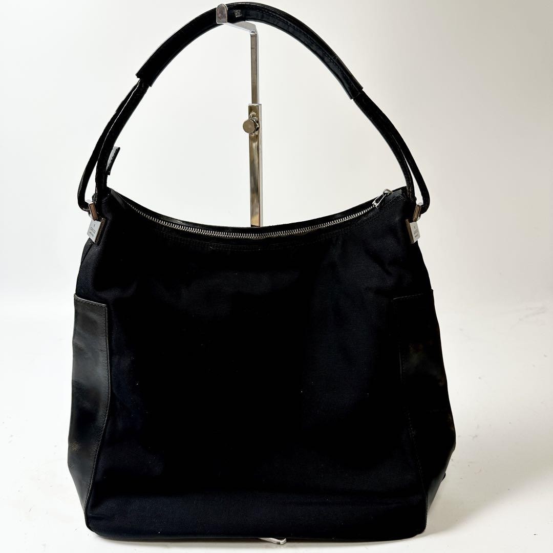Gucci Black Canvas Leather Shoulder Tote Bag for Women Authentic Japan Import