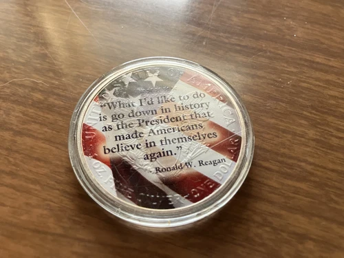 2004 American .999 Fine Silver $1 Eagle Colorized Ronald Reagan