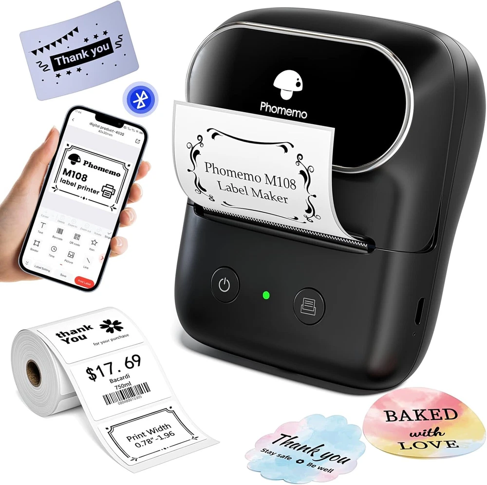 M100 Thermal Label Maker Machine with Tapes for Address Labels
