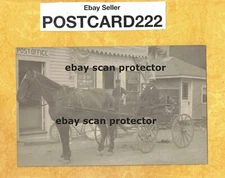 ME Sorrento area 1908-29 antique RPPC postcard POST OFFICE & HORSE CARRIAGE