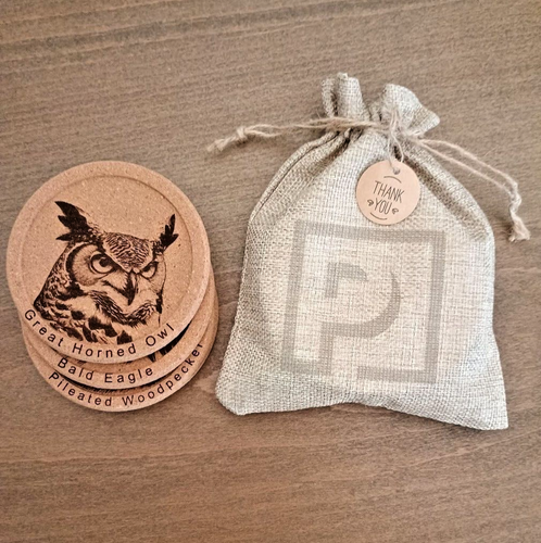 Posavasos de madera personalizados grabados en corcho de álamo de arce natural decoración pájaros americanos - Imagen 8 de 20