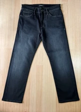 34 Heritage Pants Mens 31x28 Black Denim Courage Straight Leg Mid Rise Jeans