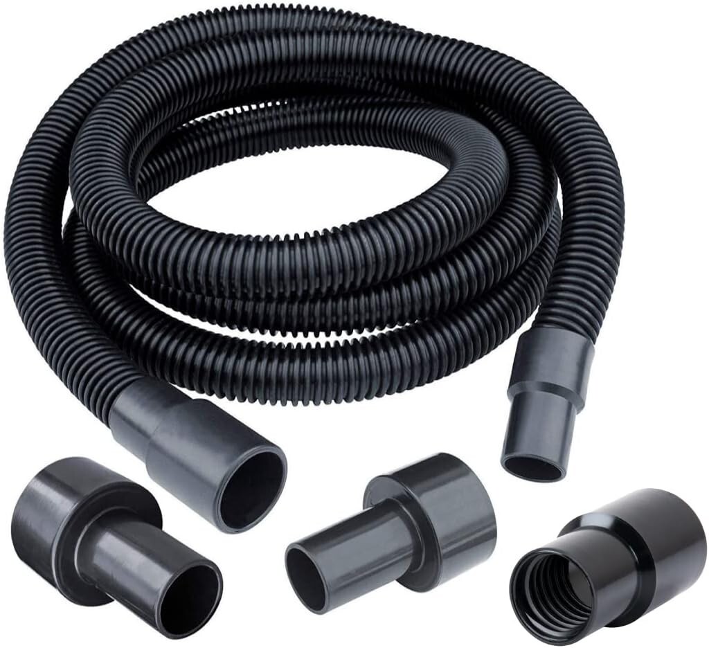 POWERTEC 10Ft Dust Collection Hose Kit w/ 5 Adapters for Power Tools