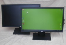 Lot 2 Dell 24" Monitors E2417H LED Backlight LCD DisplayPort VGA Cables Stands