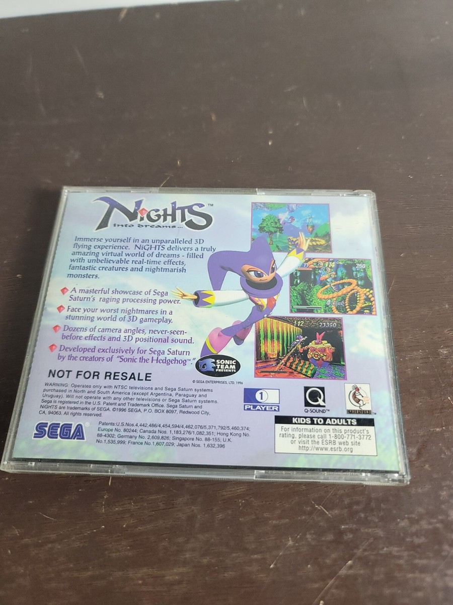 Nights Into Dreams Sega Saturn, 1996 NFS not for resale +