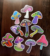 STICKERS x 10 MUSHROOM Large Vinyl Stickers MU5