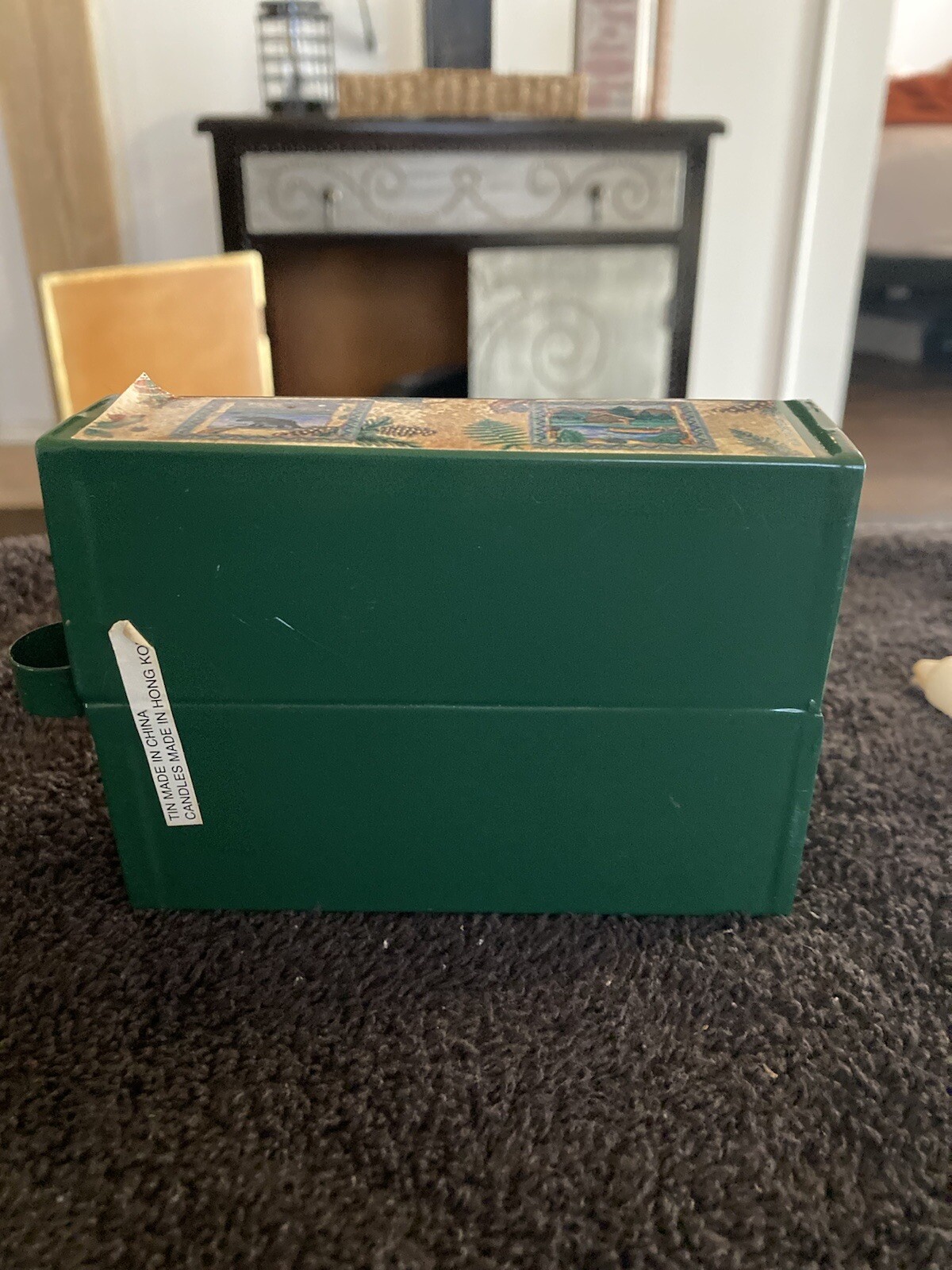 Vintage Emergency Tin Candle Holder With Candle Storage C Description.