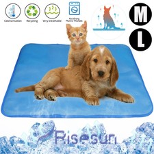 Pet Cooling Mat Dog Cat Activated Pressure Gel Self Cooling Pad Sleeping Bed M/L