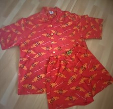 Vtg Men&rsquo;s Senor Frog All Over Print Devil Frog Button Down Shirt and Boxer Set