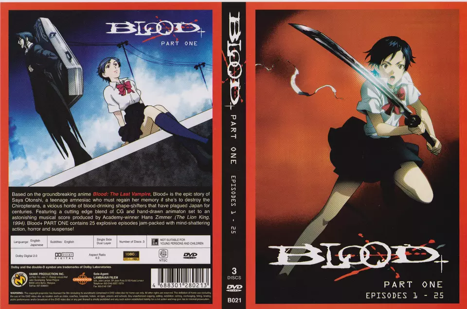 Blood+ Plus TV Anime Complete Collection Series English (DVD, 2009) Episode  1-50