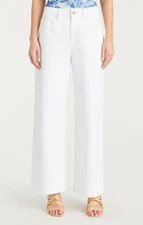 Women Cinq A Sept High Waist Straight Wide Leg Pants White