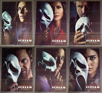 Scream 2022 - Full set of 6 German cinema posters - GhostFace Jenna Ortega Quad