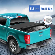 5.5FT Truck Bed Tonneau Cover For 2007-2013 Toyota Tundra Roll Up w/Lamp