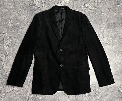 【80s】Euro Vintage Black Corduroy Coat 80s Ruffled Black Corduroy Jacket | S-M - Lucky Vintage