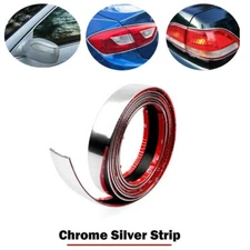 25Ft 10mm Chrome Molding Trim Strip Styling Decoration Tape Adhesive Universal 