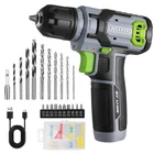 WORKPRO Cordless Power Drill Set 8V with 53pcs Bit Set 3/8" Keyless Chuck Grey