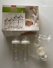NEW NUK SIMPLY NATURAL two 9 Oz Baby Bottles Pacifiers  Nipples BP3