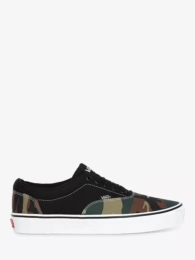 VANS MENS DOHENY MIXED CAMO BLACK WHITE TRAINERS SHOES CANVAS SKATE SKOOL UK