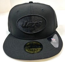 New York Jets NFL NE WOOL Fitted Hat ~Black/Black
