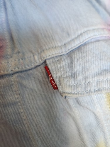 Levis Premium Herren Trucker Jacke Dead Head Tie Dye 2XL Buttergelb Pink Blau - Bild 7 von 19