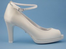 Satin Silk White Ivory High Heel 9cm and Platform Wedding Shoes Made in Italy